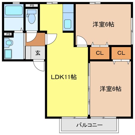 白子駅 徒歩10分 2階の物件間取画像